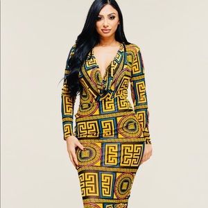 Multi color print dress